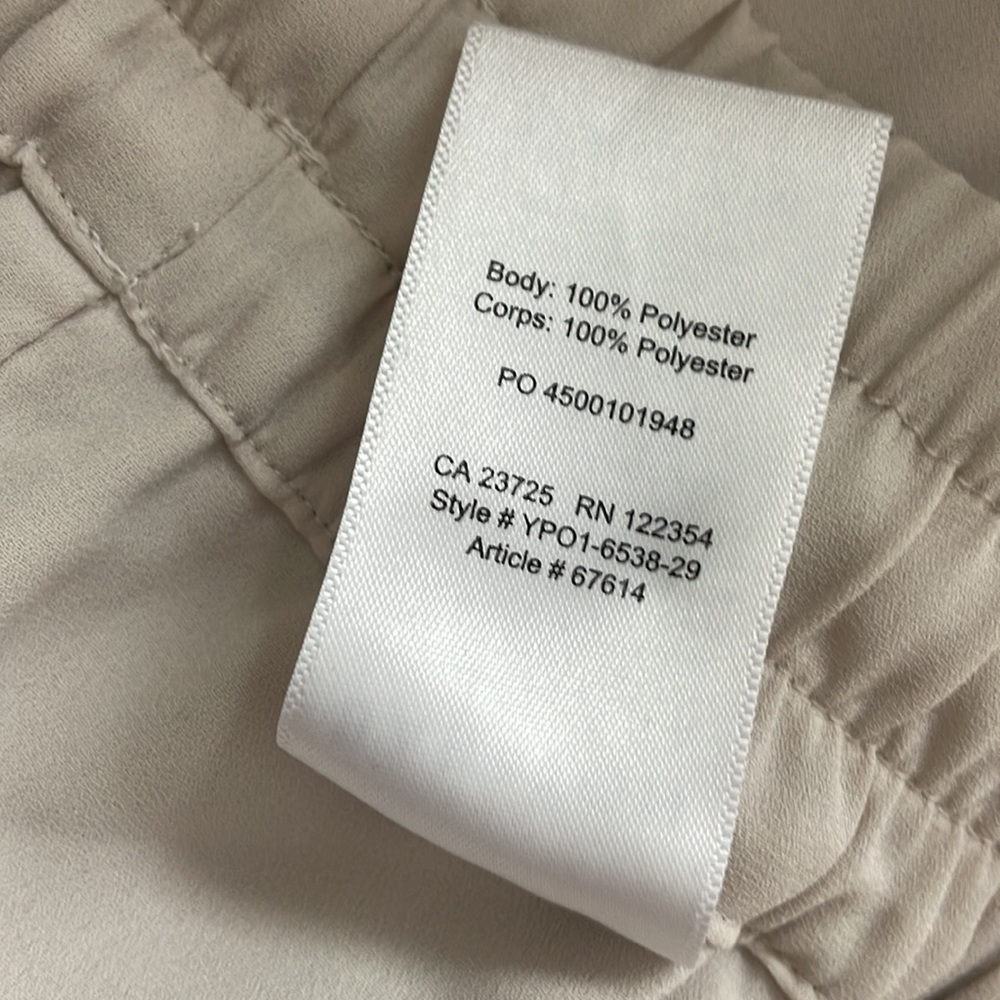 Aritzia Babaton Luiz High Rise Stretch Tie Waist Wide Leg Culotte Matte Pearl XL - Picture 6 of 9